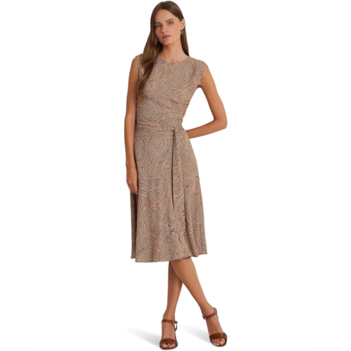 POLO RALPH LAUREN Paisley Belted Bubble Crepe Dress