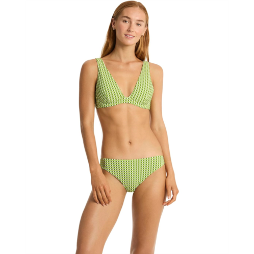 Womens SEA LEVEL SWIM Checkmate Longline Underwire Bra