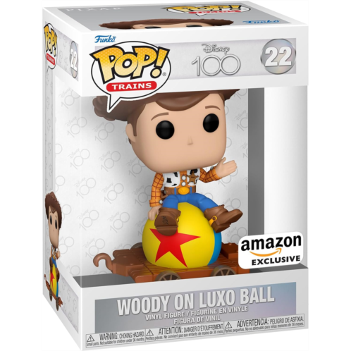 Funko Pop! Train: Disney 100 - Woody on Luxo Ball, Woody, Amazon Exclusive