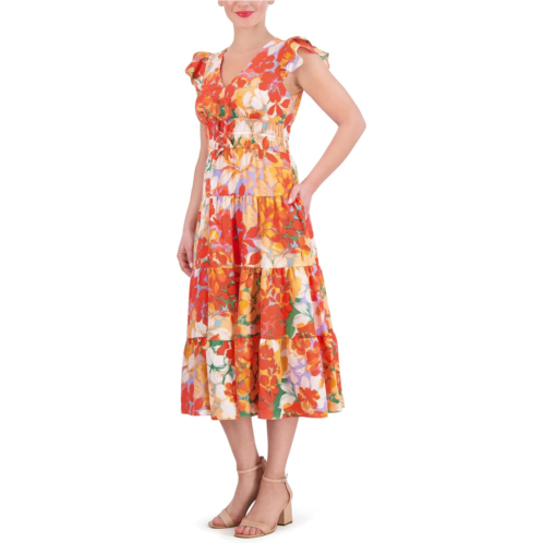 Vince Camuto Printed Tiered Skirt Midi