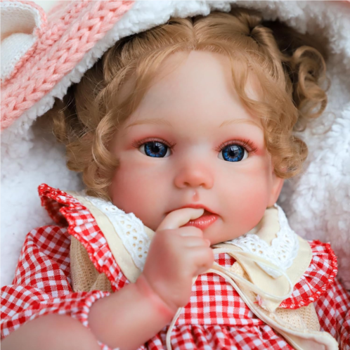 COSYOVE Lifelike Reborn Baby Dolls - Stella 20-inch Realistic Newborn Girl with Blue Eyes and Cloth Body Real Life Doll Gift for Kids 3+