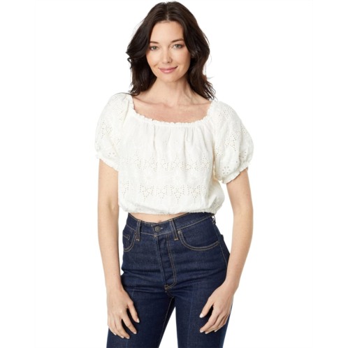 Lucky Brand Off-the-Shoulder Lace Crop Top