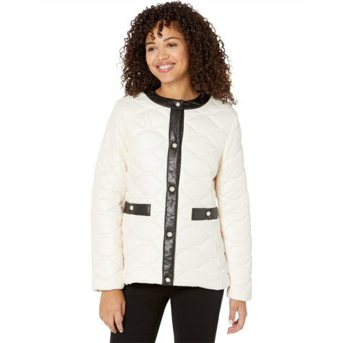 Kate Spade New York Quilted Jacket with Pearl Buttons