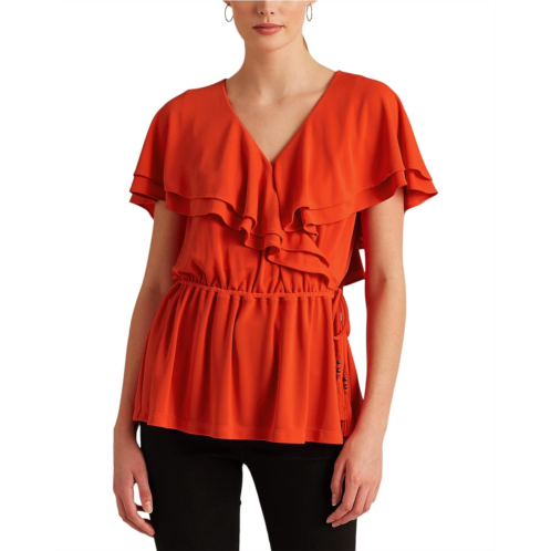 POLO RALPH LAUREN Ruffle-Trim Surplice Jersey Top