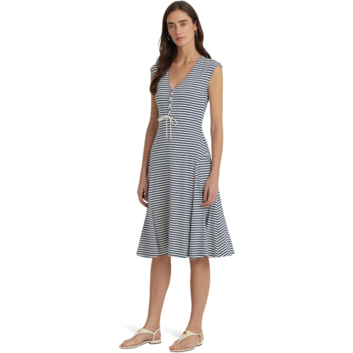 POLO RALPH LAUREN Womens Lauren Ralph Lauren Striped Cotton-Blend-Jersey Dress