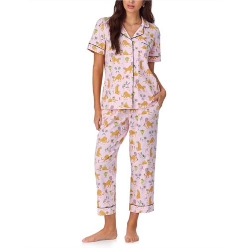 Womens Bedhead PJs Short Sleeve Classic Stretch Jersey Cropped Pajama Set