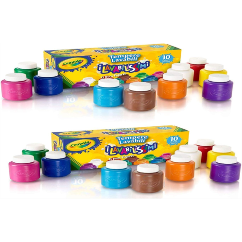 Crayola Washable Kids Paint, Assorted Colors 10 ea (Pack of 2)