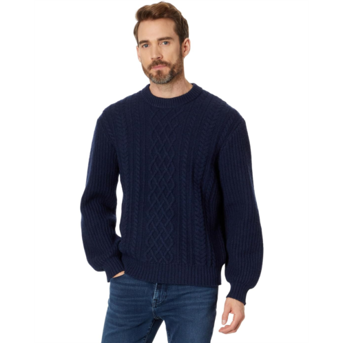 Mens Madewell Cabled Crewneck Sweater