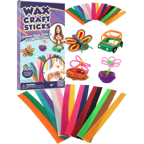 PURPLE LADYBUG Bendable Wax Craft Sticks for Kids: 15 Colors, 2 Lengths - 6&12 Inches, 150 of Each - Fun Kids Airplane Activities for Kids Ages 4-8, Car Travel Crafts for Kids Ages 8-12 Years Old
