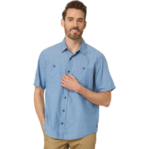 L.L.Bean Mens LLBean Rugged Linen Short Sleeve Shirt Traditional Fit