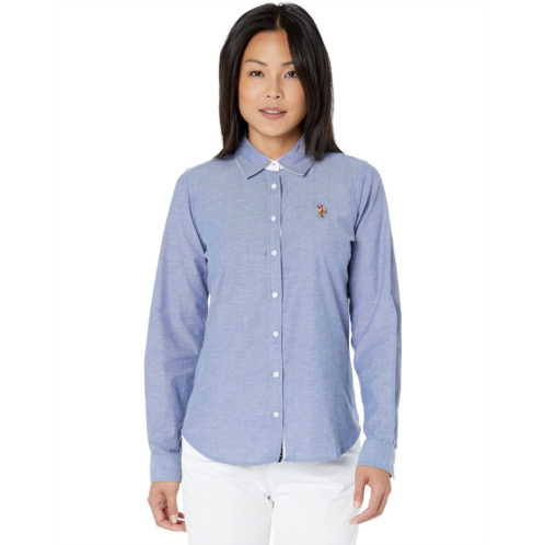 U.S. POLO ASSN. Long Sleeve Solid Stretch Oxford Woven Shirt