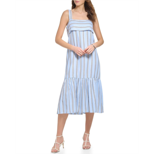 Womens DKNY Sleeveless Lurex Stripe Dress