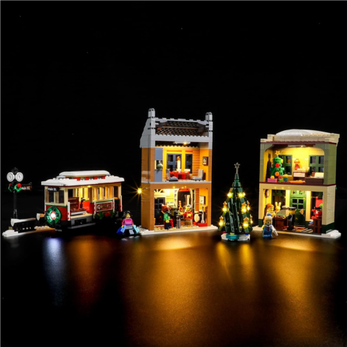 GEAMENT LED Light Kit Compatible with Lego Holiday Main Street - Lighting Set for Creator 10308 Building Model (Model Set Not Included)
