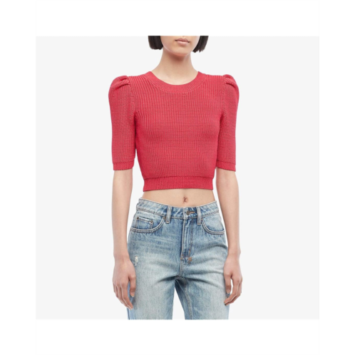 Cushnie Cropped Pleated Voluminous Sleeved Knit Top