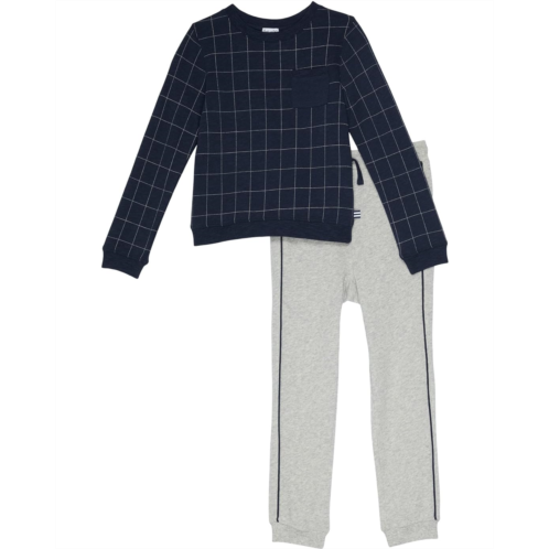 Splendid Littles Windowpane Plaid Long Sleeve Top & Pants Set (Toddler/Little Kids/Big Kids)