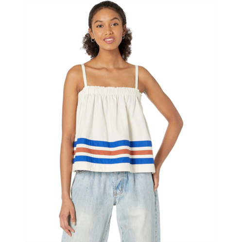 SUNDRY Cami with Varsity Stripe in Woven Cotton