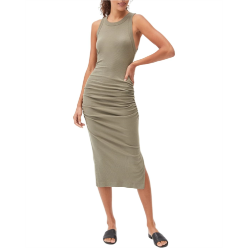 Womens Michael Stars Wren Ultra Rib Midi Dress w/Slit