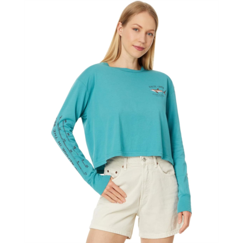 Womens Salty Crew Bruce Long Sleeve Crop Tee