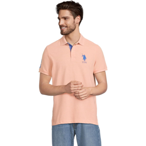 U.S. POLO ASSN. Slim Fit Big Horse Polo with Stripe Collar