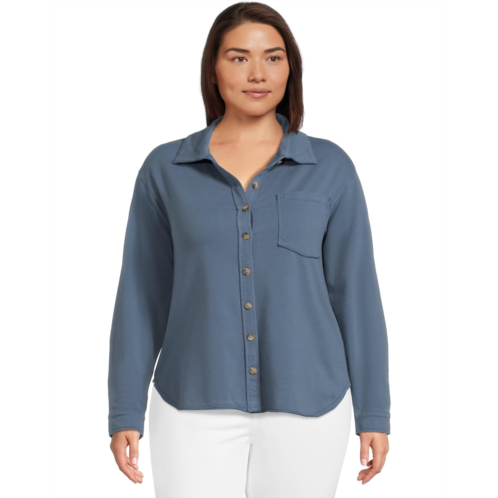 Womens Mod-o-doc Long Sleeve Button Front Shacket
