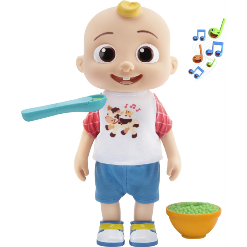 Cocomelon Deluxe Interactive JJ Doll - Includes JJ, Shirt, Shorts, Pair of Shoes, Bowl of Peas, Spoon- Toys for Preschoolers - Amazon Exclusive