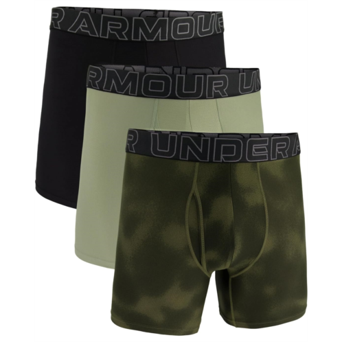 Mens Under Armour 3-Pack Performance Tech Print 6” Boxer Briefs
