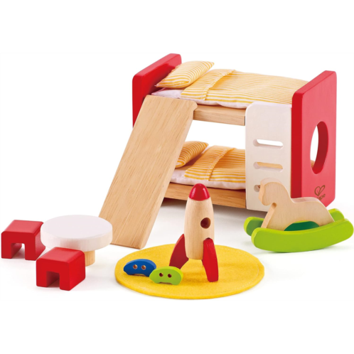 Hape Wooden Doll House Furniture Childrens Room with Accessories