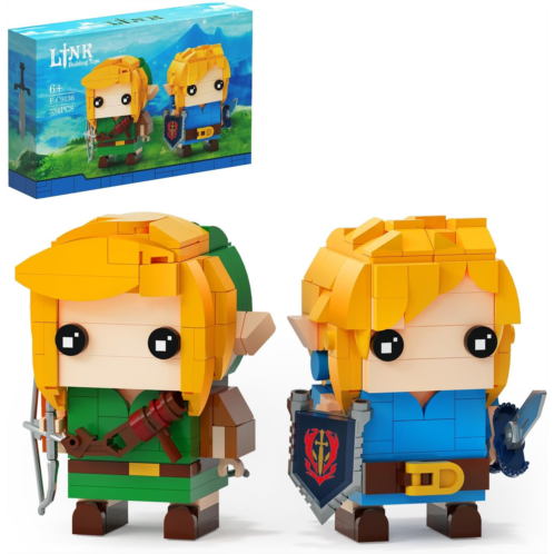 BuildingBoat Link Building Set, Link Action Figures Holding Master Sword and Hylian Shield, Birthday Party Decorations Supplies, Gifts for Fans Kids Adults(334 Pieces)