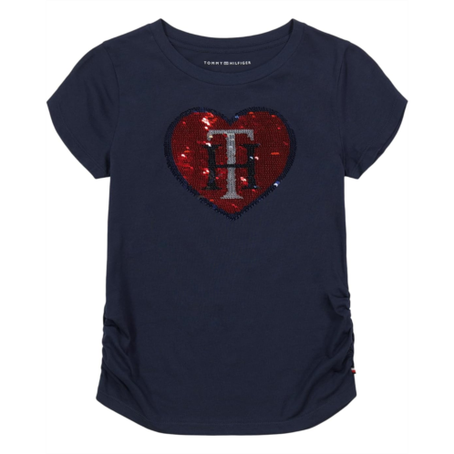 Tommy Hilfiger Kids Tommy Hilfiger Heart Sequin Short Sleeve Tee (Big Kid)