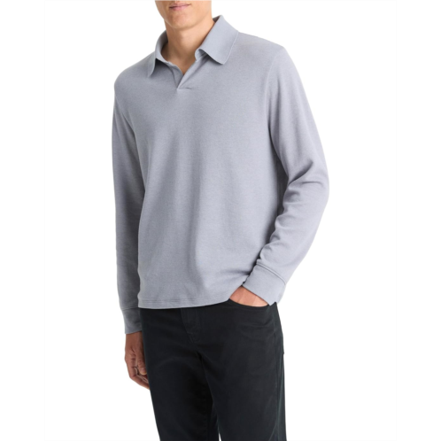 Mens Vince Double Face Long Sleeve Polo