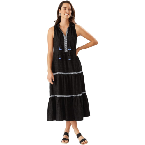 Womens Tommy Bahama Cotton Clip Embellished Split-Neck Dress Cover-Up
