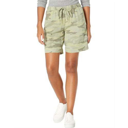 Dylan by True Grit Sun-Washed Cotton Camo Bermuda Tie Shorts
