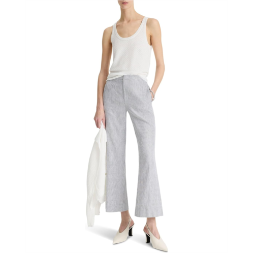 Womens Vince Low Rise Ticking Striped Crop Flare Trousers