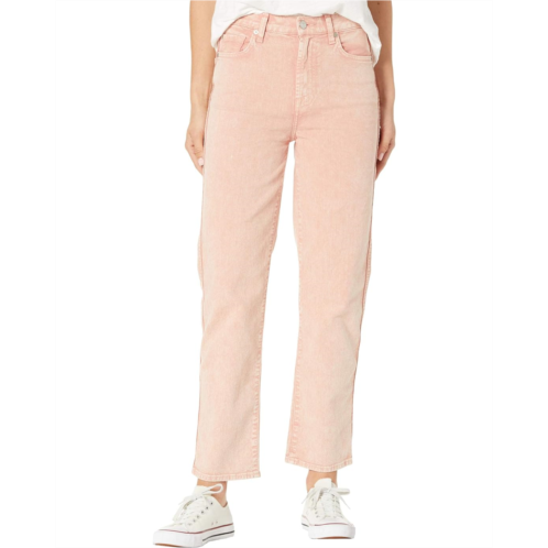 7 For All Mankind High-Waist Cropped Straight in Mineral Rose