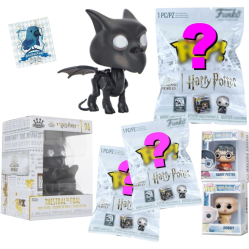 Funko H4 Houses Hermione Potions Harry Potter Bitty Pop! Pack Figures Bundled with Blind Box Mini Globe + Wizard Characters Blind Bag Figure + 3D Hanger Hogwarts House 4-Items
