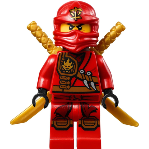 LEGO Ninjago Mini Figure Kai (Red Ninja) with Sword Holder and Two Katanas (Swords)