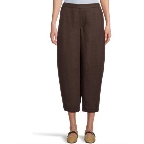 Womens Madewell Barrel Flat Front E-Back Linen Pull-On in Charred Oak