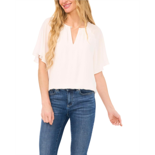 Womens CeCe Raglan Flutter Sleeve Blouse