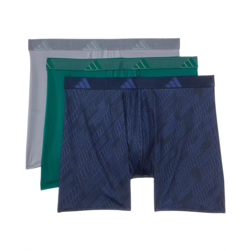 Mens adidas Athletic Fit Microfiber Boxer Brief Underwear 3-Pack