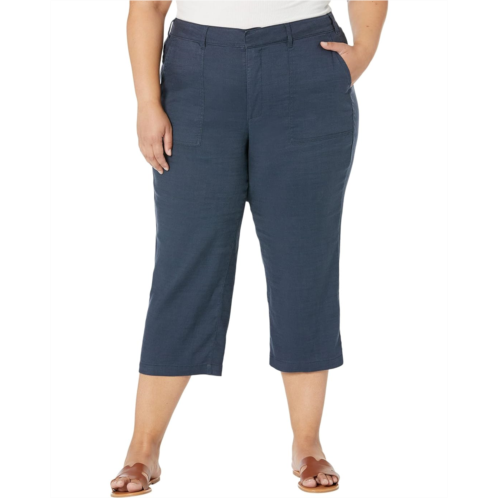 NYDJ Plus Size Plus Size Utility Pants in Stretch Linen in Olivine