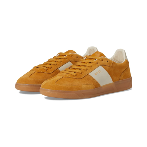 Mens BOSS Suede Leather Block Low Profile Sneakers