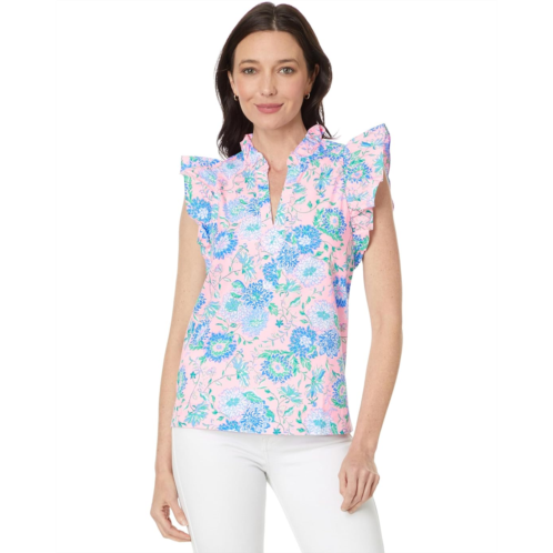 Lilly Pulitzer Klaudie Ruffle Sleeve Cotton Top