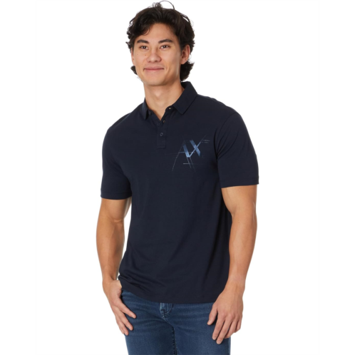 Mens Armani Exchange Metallic AX Logo Polo