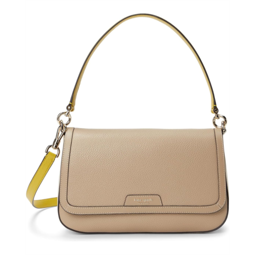 Kate Spade New York Hudson Colorblocked Pebbled Leather Flap Shoulder Bag