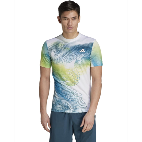 Mens adidas Tennis US Series Printed Freelift T-Shirt