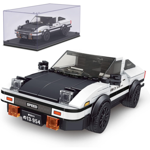 Mould King AE86 Initial D Car Models Building Toys with Clear Display Case, 27013 Collectible Model Car Kits Building Blocks, Speed Racing Car Models Toy Cars for Kids Age 8+ Adult