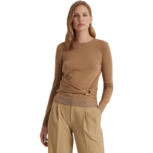 POLO Ralph Lauren Womens LAUREN Ralph Lauren Twist-Front Cotton-Blend Sweater