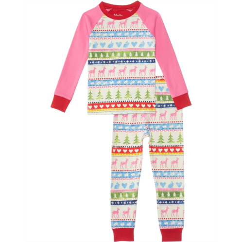 Hatley Kids Cream Painted Fair Isle Cotton Raglan Pajama Set (Toddler/Little Kids/Big Kids)