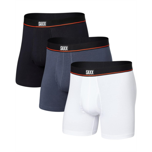 Mens SAXX UNDERWEAR Non-Stop Stretch Cotton Boxer Brief Fly 3-Pack