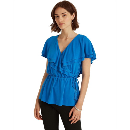 POLO RALPH LAUREN Ruffle-Trim Surplice Jersey Top